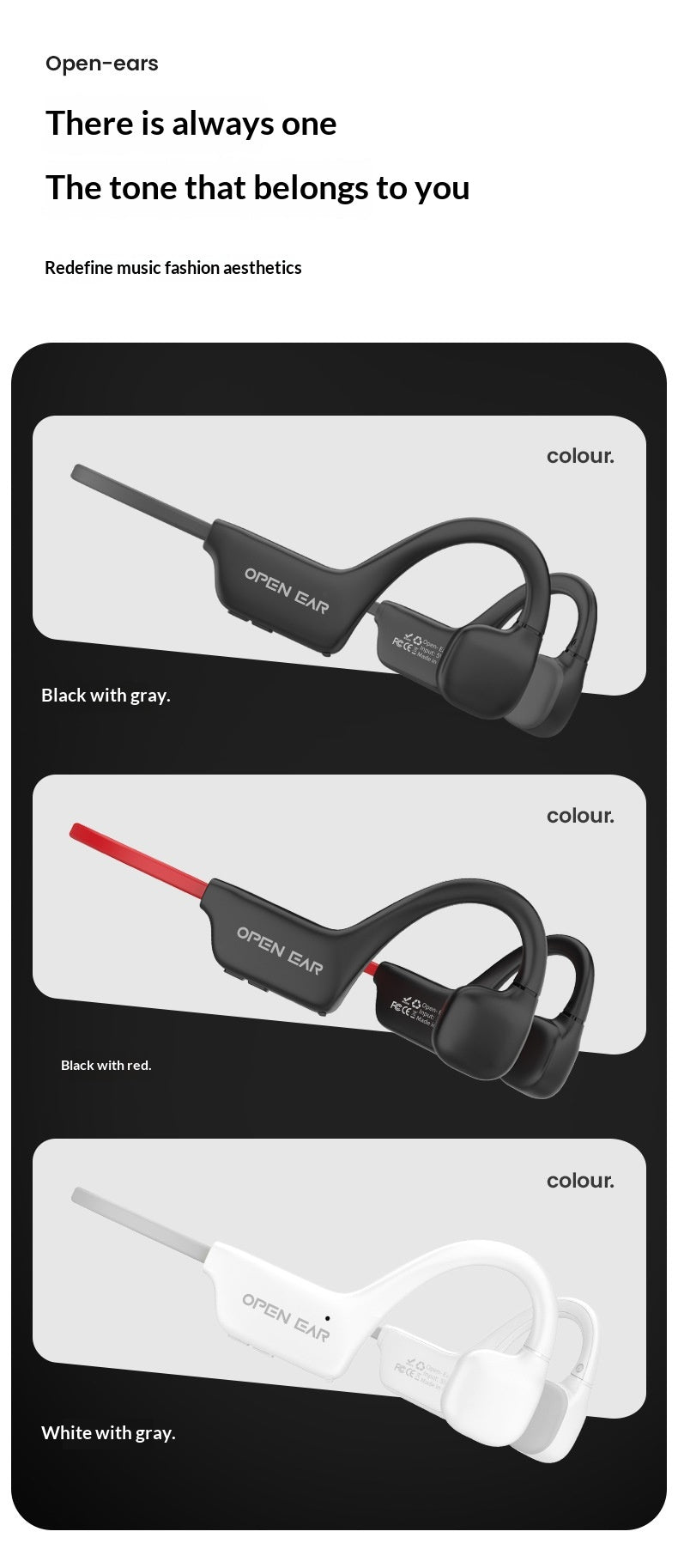 Casque Sport Rondo Bluetooth Conduction Osseuse Noise-Canceling Extérieur