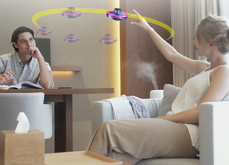 Mini gyroscope interactif LED drone jouet hélicoptère volant enfants