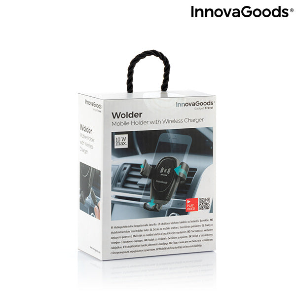 Support pour téléphone portable avec chargeur de voiture sans fil Wolder InnovaGoods