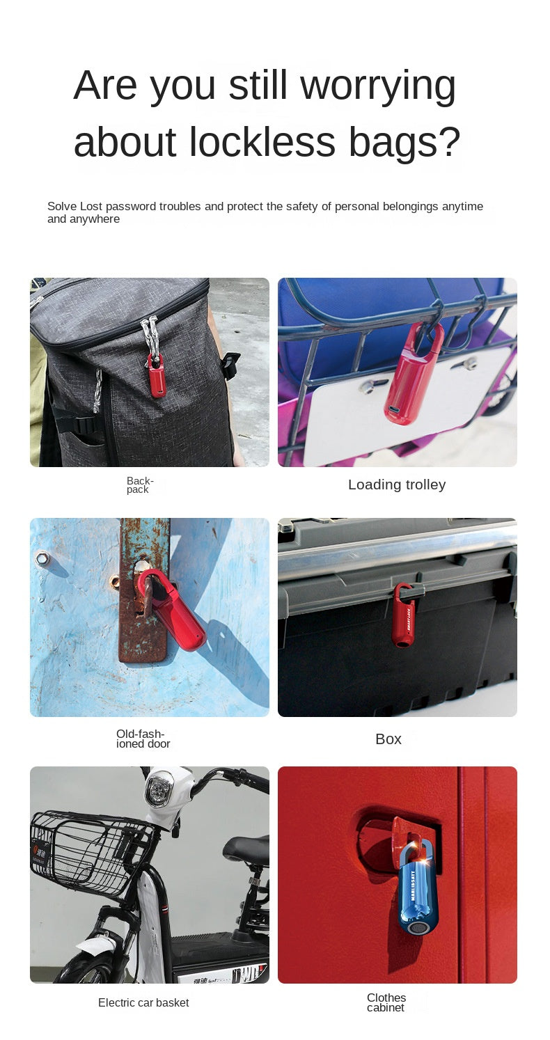 Cadenas rechargeable empreinte digitale pour sac, valise, casier, voyage