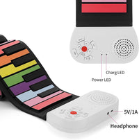 Piano Électronique Portable 49 Touches Enroulable pour Débutants