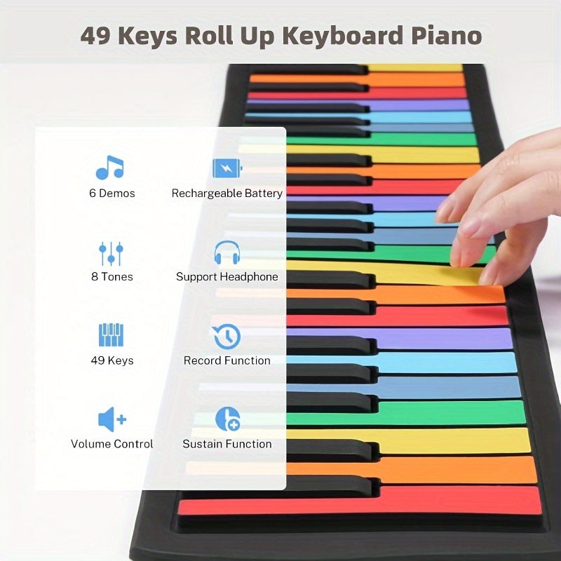 Piano clavier électronique pliable 49 touches rechargeable USB débutants