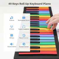 Piano clavier électronique pliable 49 touches rechargeable USB débutants