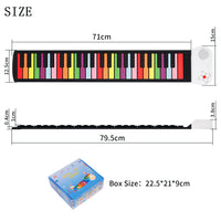 Piano Électronique Portable 49 Touches Enroulable pour Débutants