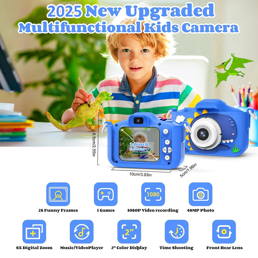 Appareil Photo Enfant Double Caméra 48MP 1080P Jeux Intégrés