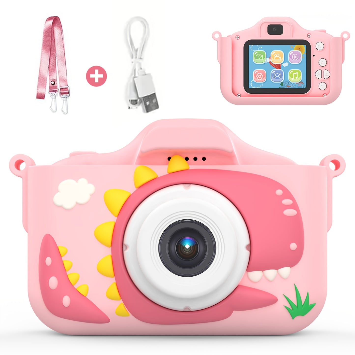 Appareil Photo Enfant Double Caméra 48MP 1080P Jeux Intégrés
