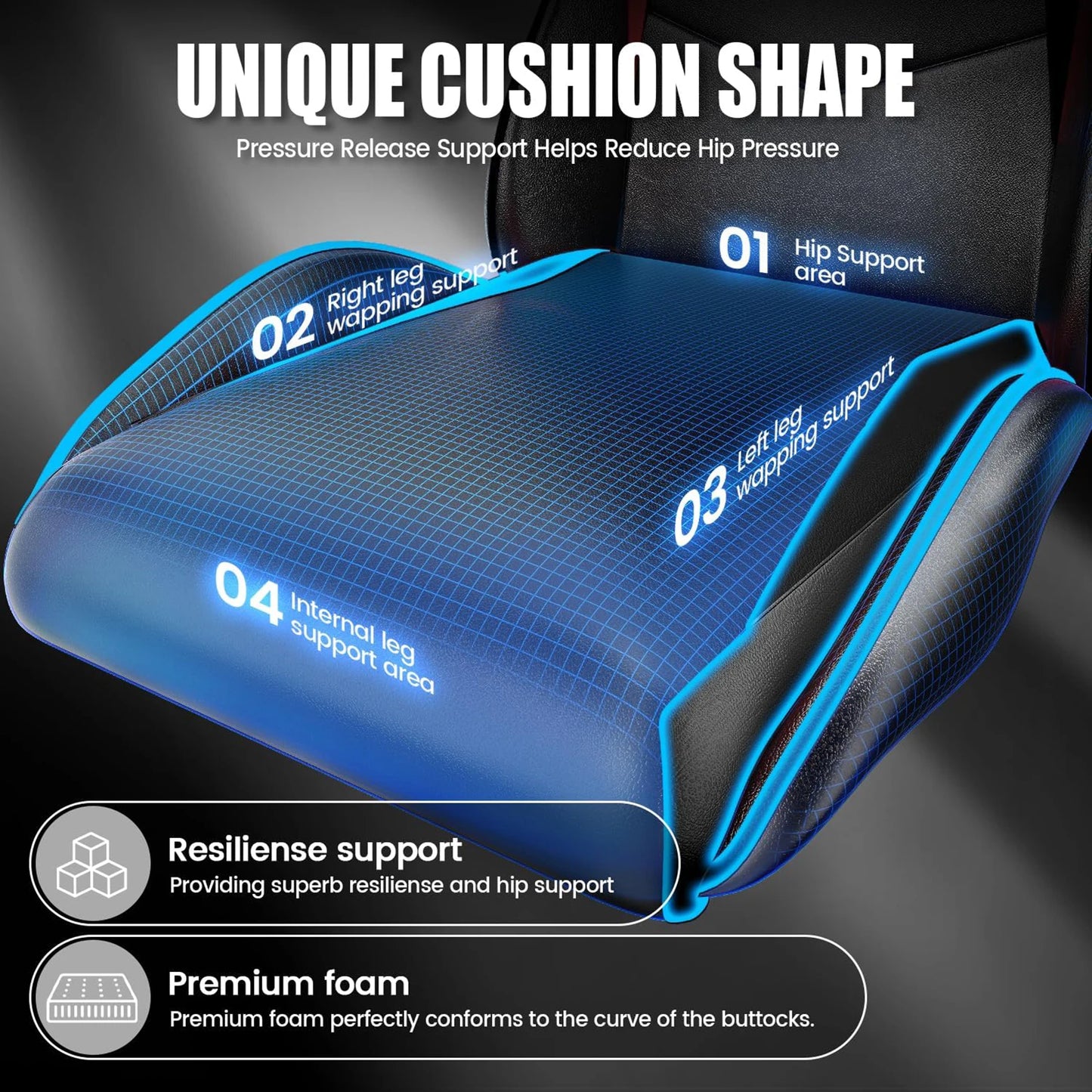 Chaise gaming ergonomique respirante avec dossier inclinable