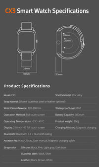 Montre connectée Bluetooth suivi activité santé sommeil