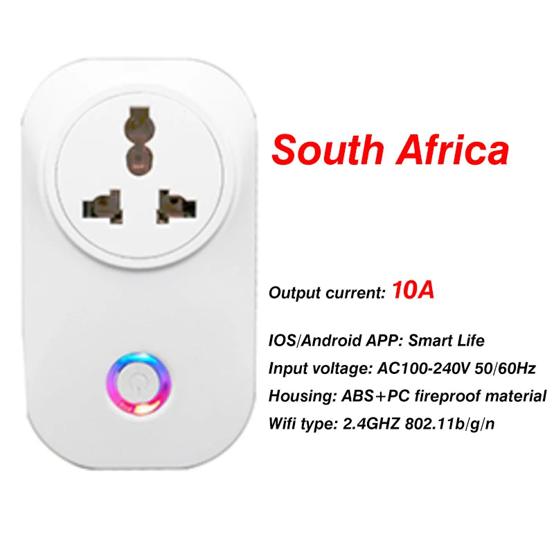 Compteur d'énergie de puissance de prise de WiFi de prise intelligente de l'ue 10A/16A fonction de synchronisation de moniteur de puissance