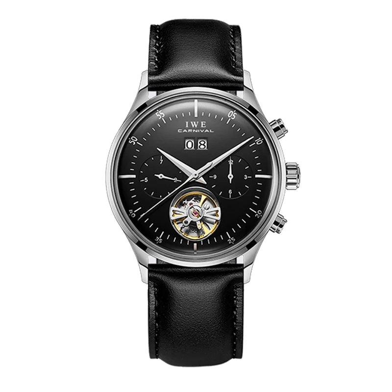 Montre homme automatique luxe cuir étanche mécanique