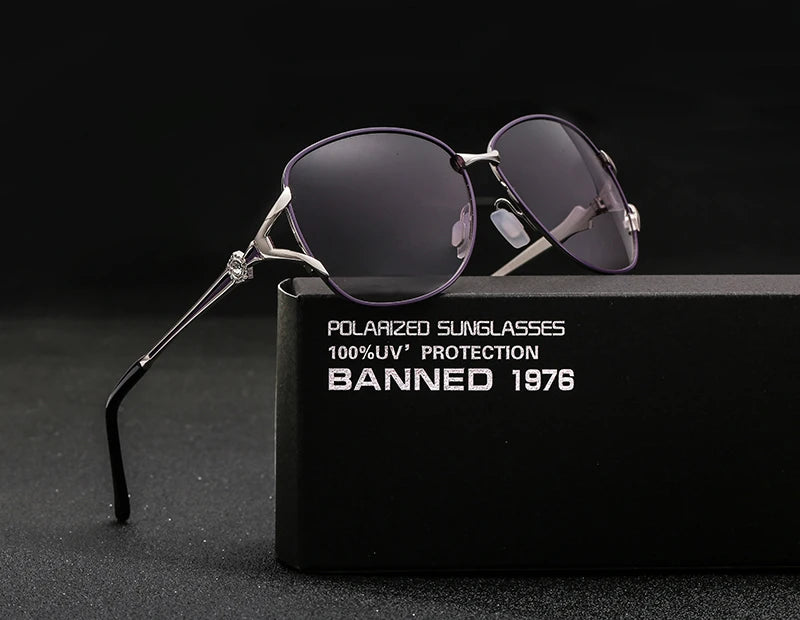 Lunettes de soleil polarisées HD, monture métallique, tendance de luxe, pour femmes, nouvelle collection