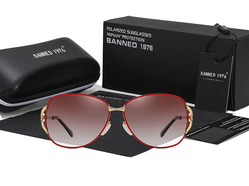 Lunettes de soleil polarisées HD, monture métallique, tendance de luxe, pour femmes, nouvelle collection