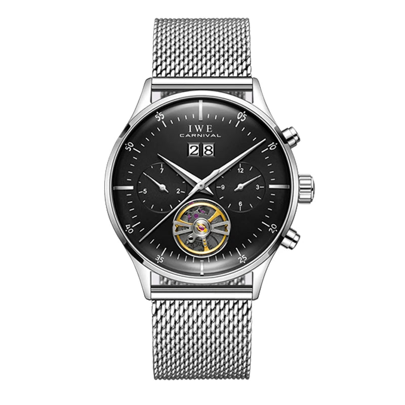 Montre homme automatique luxe cuir étanche mécanique