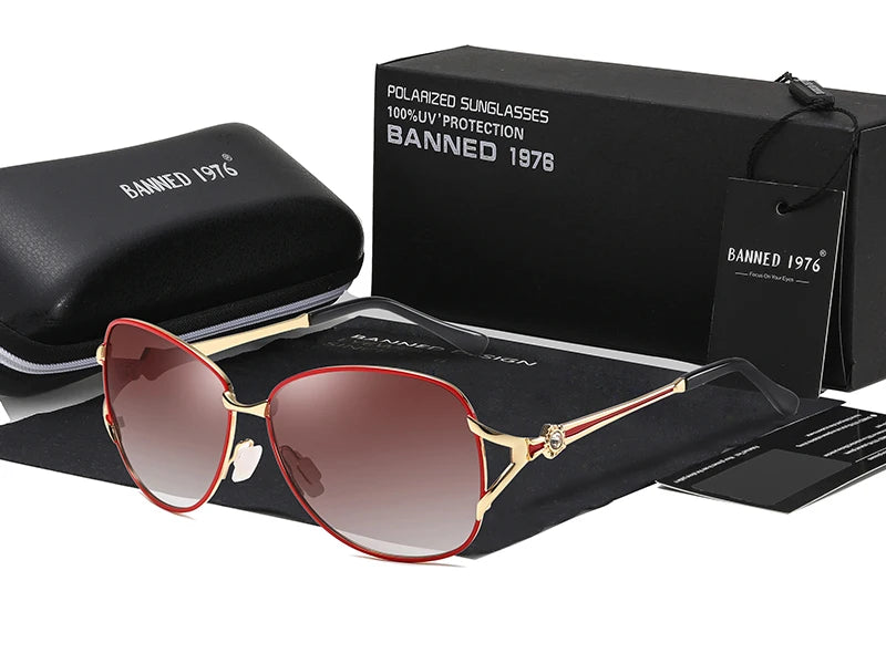 Lunettes de soleil polarisées HD, monture métallique, tendance de luxe, pour femmes, nouvelle collection