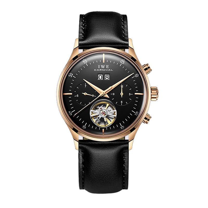 Montre homme automatique luxe cuir étanche mécanique