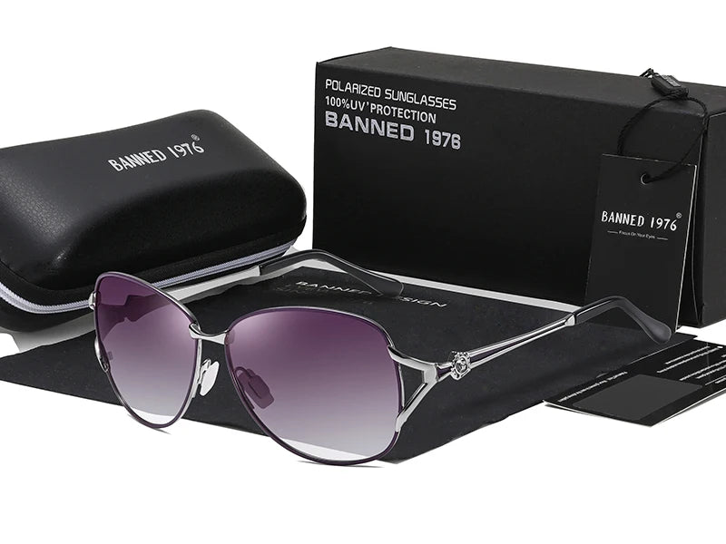 Lunettes de soleil polarisées HD, monture métallique, tendance de luxe, pour femmes, nouvelle collection