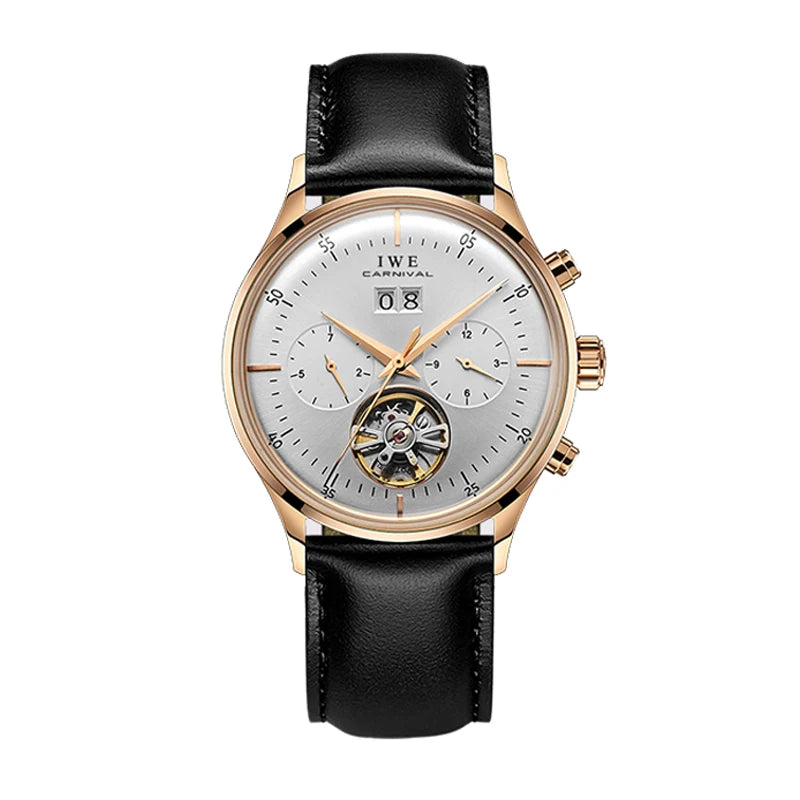 Montre homme automatique luxe cuir étanche mécanique