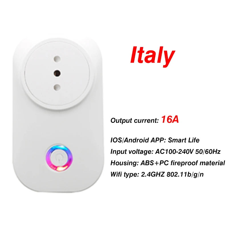 Compteur d'énergie de puissance de prise de WiFi de prise intelligente de l'ue 10A/16A fonction de synchronisation de moniteur de puissance