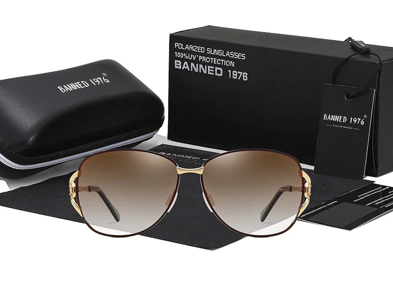 Lunettes de soleil polarisées HD, monture métallique, tendance de luxe, pour femmes, nouvelle collection