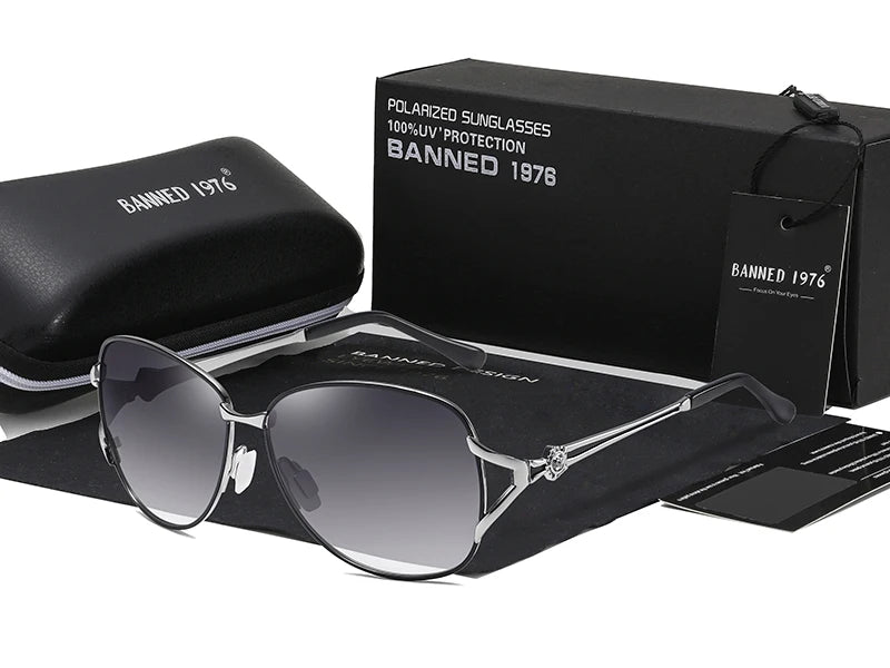 Lunettes de soleil polarisées HD, monture métallique, tendance de luxe, pour femmes, nouvelle collection