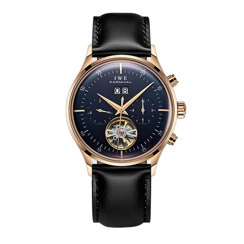 Montre homme automatique luxe cuir étanche mécanique