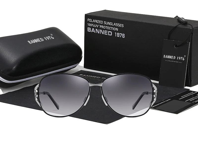Lunettes de soleil polarisées HD, monture métallique, tendance de luxe, pour femmes, nouvelle collection