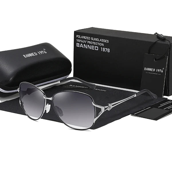 Lunettes de soleil polarisées HD, monture métallique, tendance de luxe, pour femmes, nouvelle collection