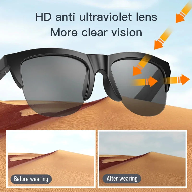 Lunettes de Soleil Bluetooth Intelligentes V5.3 – Audio HIFI &amp; Appels Mains Libres