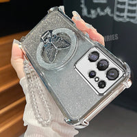 Étui S25 Ultra Samsung S20-S25 antichoc chaîne papillon