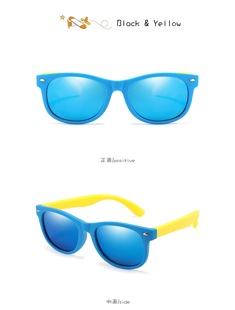 Lunettes de soleil classiques en Silicone pour enfants, UV400, pour garçons et filles, TR90, Protection UV