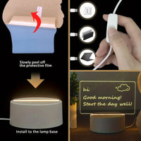 Bande lumineuse 3D acrylique tableau effaçable lampe chevet créative