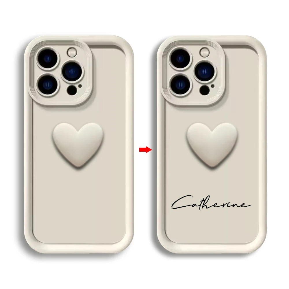 Coque anti-chute minimaliste lettres personnalisées iPhone 12-17 Pro