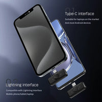 Wireless lavalier microphone for tourists, omnidirectional condenser, iPhone, Android, static video