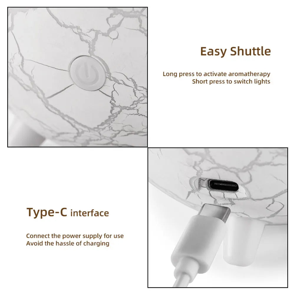 Lampe Planète LED Diffuseur Aromathérapie Humidificateur Brume Maison