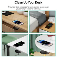 Chargeur sans fil rapide sous table pour iPhone Samsung
