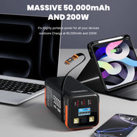 Batterie externe 50000mAh 100W PD PPS charge Super rapide batterie de rechange Portable type-c câble rétractable Powerbank pour téléphone Portable