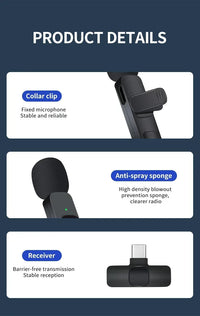Xiaomi – Mini Wireless Portable Lavalier Microphone, for Live Streaming, Game Audio and Video Recording, iPhone and Android