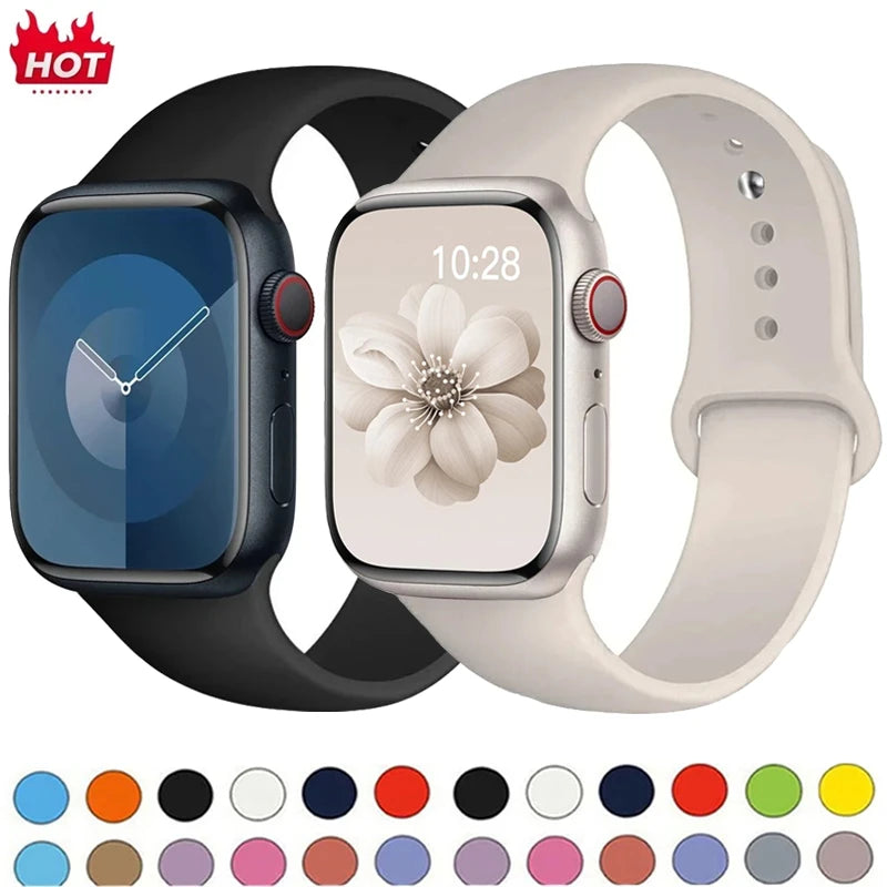 Bracelet silicone sport pour Apple Watch séries 5 à 11.