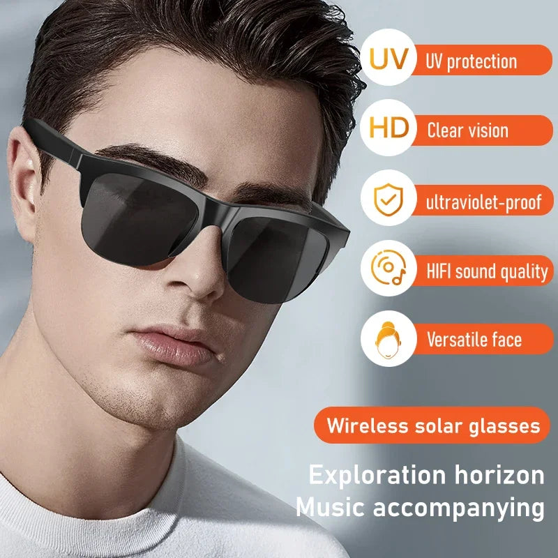 Lunettes de Soleil Bluetooth Intelligentes V5.3 – Audio HIFI &amp; Appels Mains Libres