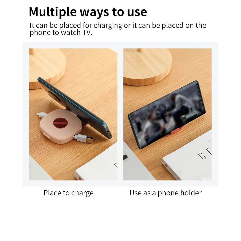 Enrouleur câble USB portable rond organisateur charge téléphone