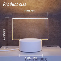 Bande lumineuse 3D acrylique tableau effaçable lampe chevet créative