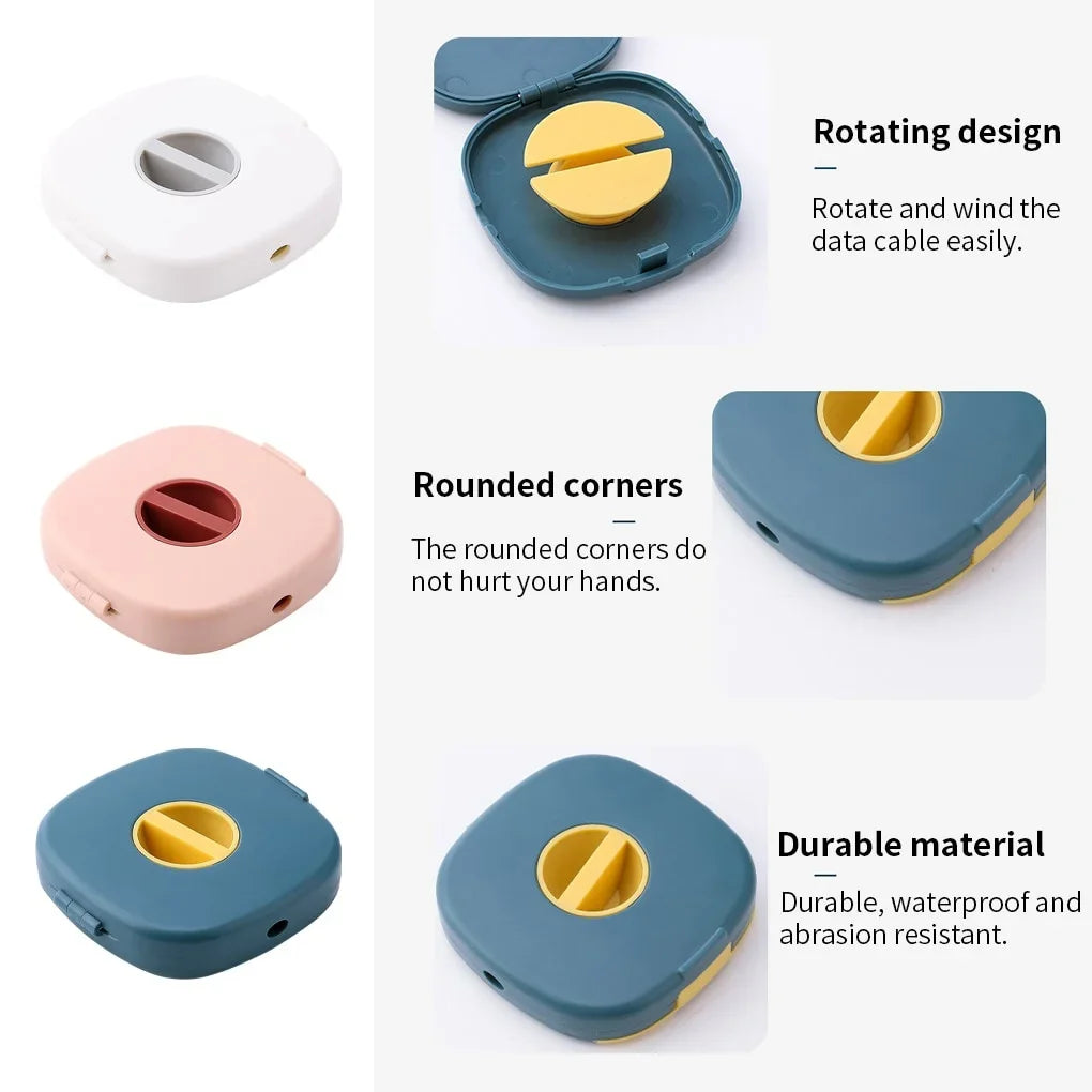 Enrouleur câble USB portable rond organisateur charge téléphone