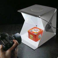 Photographie lumière LED salle Photo Studio lumière tente boîte souple décors Photobox pour appareil Photo DSLR 22CM Portable pliable Lightbox