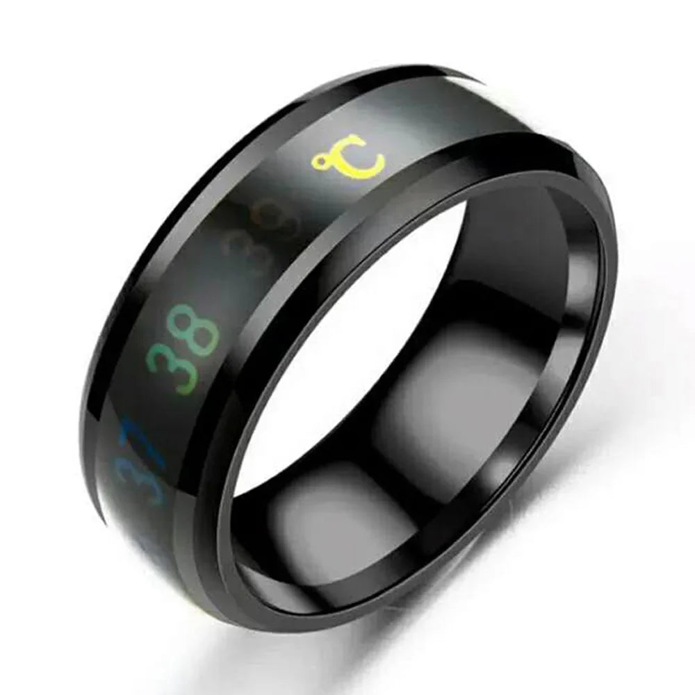 Smart stainless steel ring for men and women, 38 temperature settings, simple and creative, for couples, mood changing, number, finger jewelry