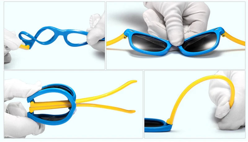 Lunettes de soleil classiques en Silicone pour enfants, UV400, pour garçons et filles, TR90, Protection UV
