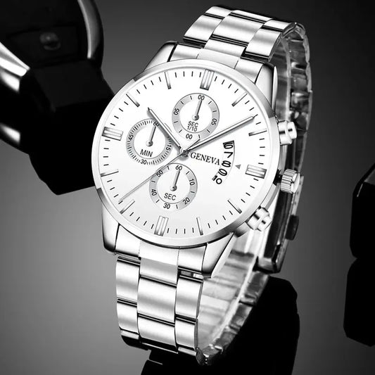 Montre homme 40mm quartz acier inoxydable sport