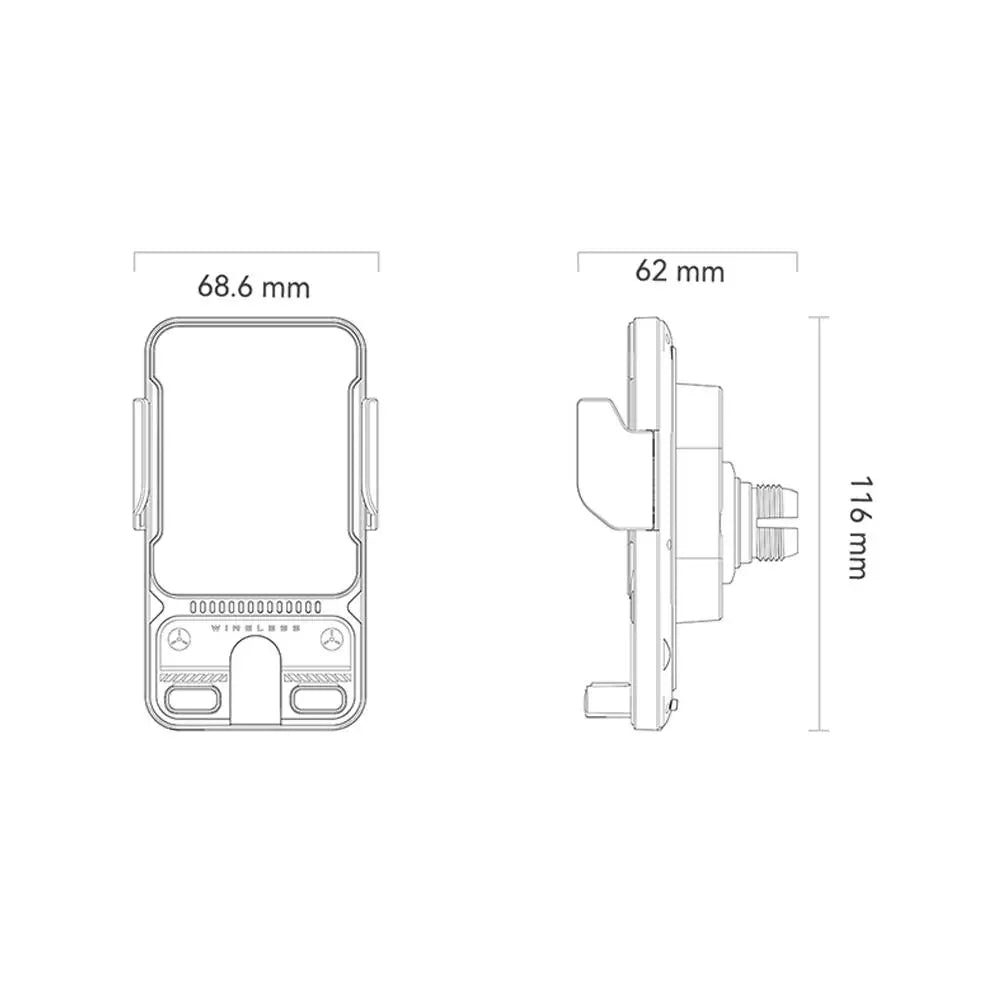 Support téléphone voiture charge rapide induction 15W