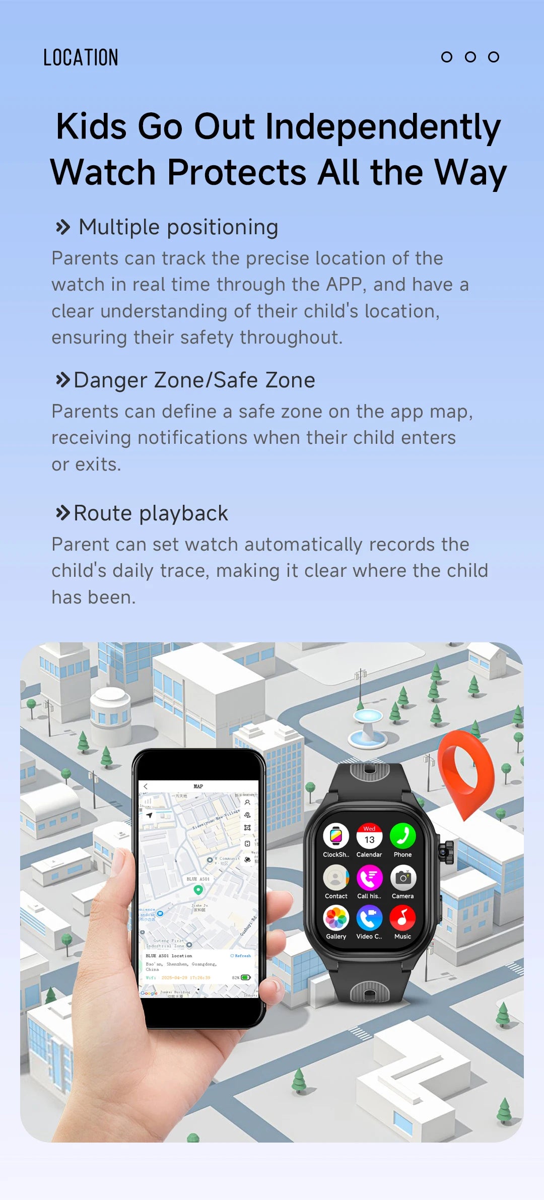 Smart Watch enfant 4G GPS WiFi Appels SOS Localisation Garçons/Filles