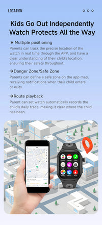 Smart Watch enfant 4G GPS WiFi Appels SOS Localisation Garçons/Filles
