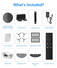 Aspirateur robot PrettyCare C2 4000Pa WiFi Alexa Auto Boost